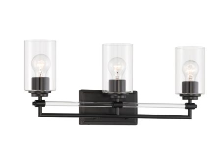 Binsley 24  3 Lights Vanity Light Black Finish Online