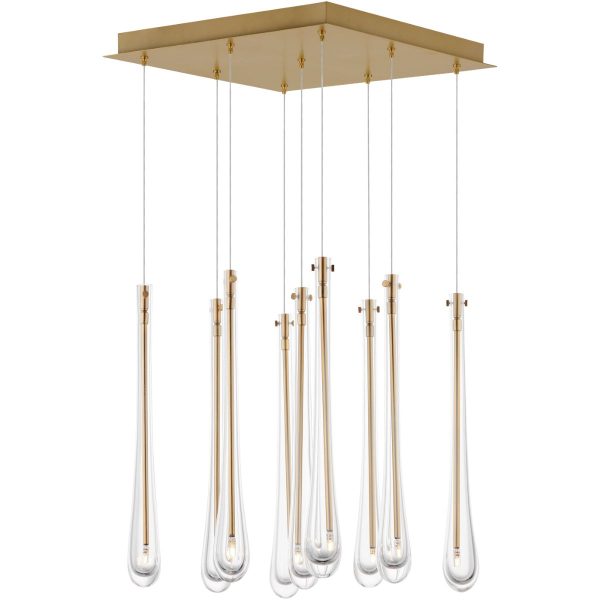 Stillo 16 in. 9 Lights LED Pendant Light Gold finish For Discount