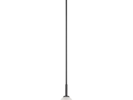 Shailene 11  1-Light Mini Pendant Light with Clear Satin Etched Glass, Black Finish on Sale