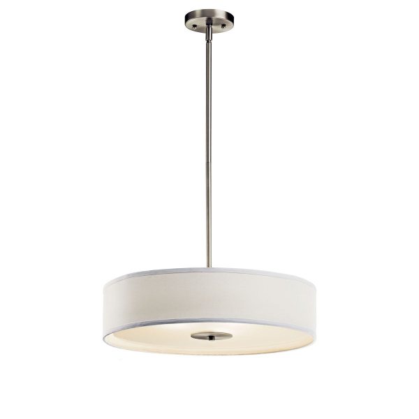 20 in. 3 Lights Pendant Light Nickel Finish Hot on Sale