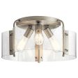 Thoreau 18  3-Light Semi-Flush Mount Light, Brushed Nickel Finish Cheap