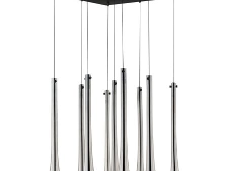 Stillo 16 in. 9 Lights LED Pendant Light Black finish Online Sale