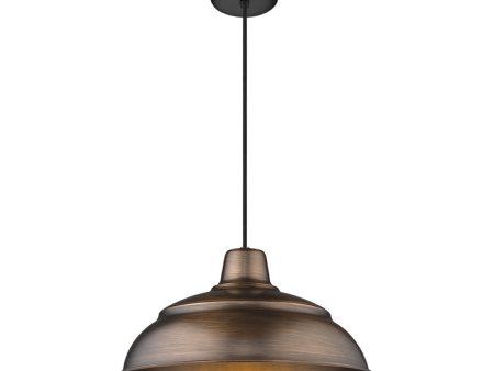 R Series 17  Cord Hung Warehouse Pendant Light Ntural Copper Finish For Discount