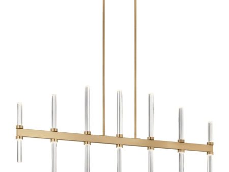 Sycara 48  14-Light Linear LED Chandelier, Champagne Bronze Finish Online now