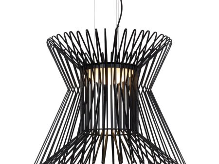 Syrma 22 in. LED Pendant Light 3000K Black Finish Fashion