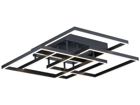 Traverse 31 in. LED Flush Mount Light Black Finish For Sale