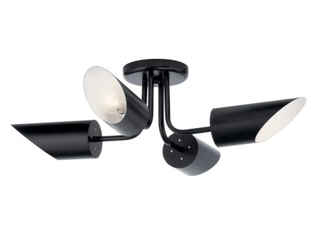 Trentino 28  4-Light Semi-flush mount Light, Black Finish Fashion