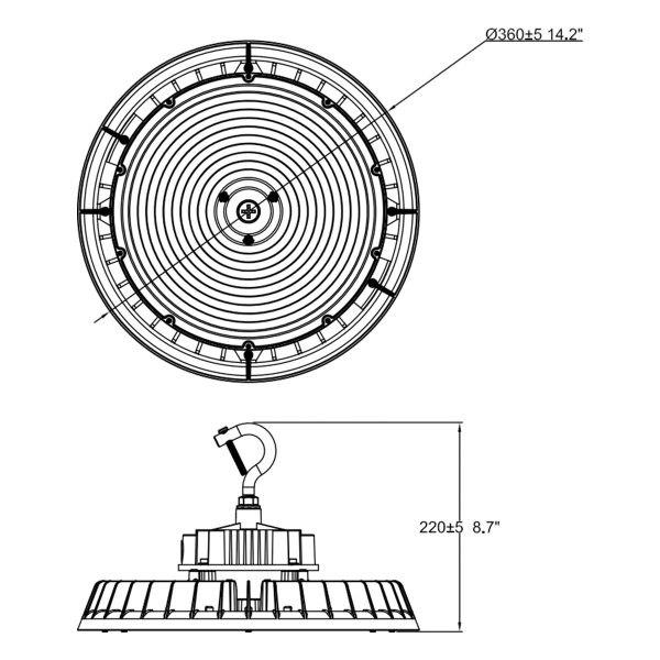 UFO High Bay LED Light, 48000 Lumens, 240 280 320W, 35K 40K 50K, 120-347V, White Sale