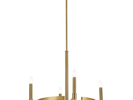 Tolani 26  4-Light Chandelier, Brushed Natural Brass Finish For Cheap