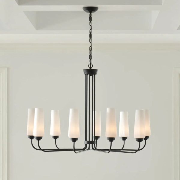 Truby 38  9-Light Chandelier, Black Finish Online Sale