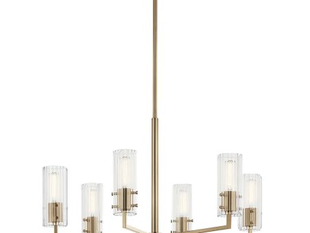 Velestino 30  6-Light Chandelier, Champagne Bronze Finish Online