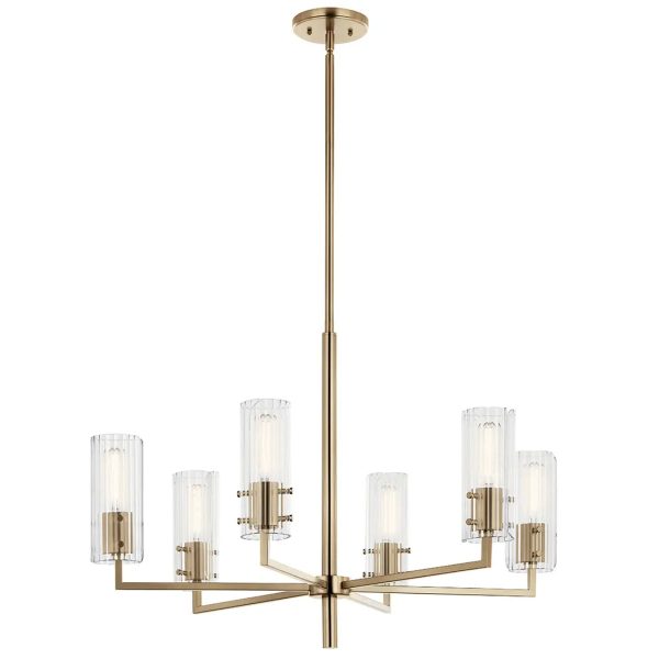 Velestino 30  6-Light Chandelier, Champagne Bronze Finish Online