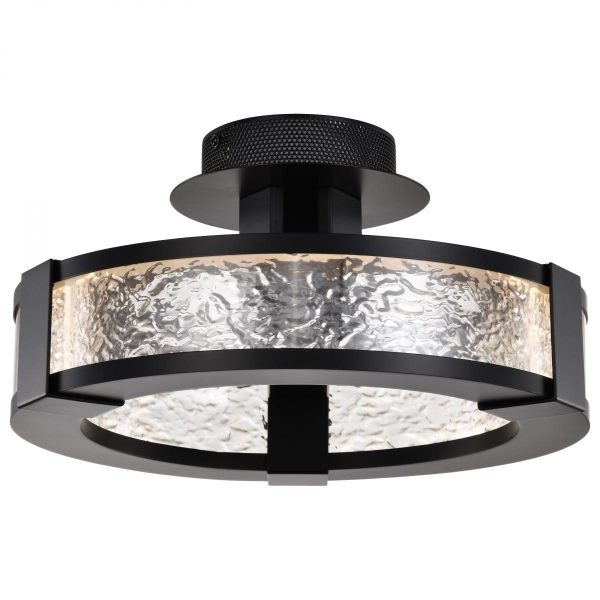 Darrow 14  LED Semi-Flush Mount Light, Matte Black Finish Sale