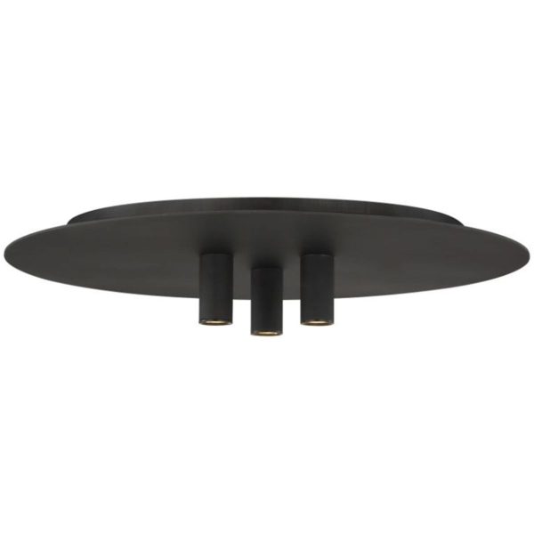 Ponte 16 in. LED Flush Mount Light Black Finish 120V For Cheap