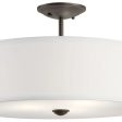 Shailene 18  3-Light Round Semi-Flush Mount, Olde Bronze Finish Online now