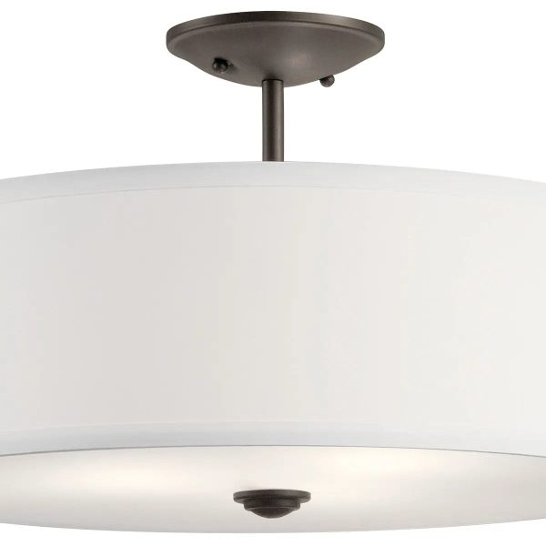 Shailene 18  3-Light Round Semi-Flush Mount, Olde Bronze Finish Online now