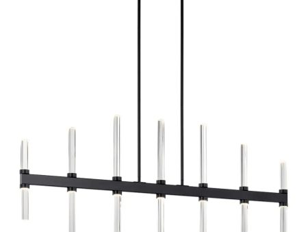 Sycara 48  14-Light Linear LED Chandelier, Black Finish Online