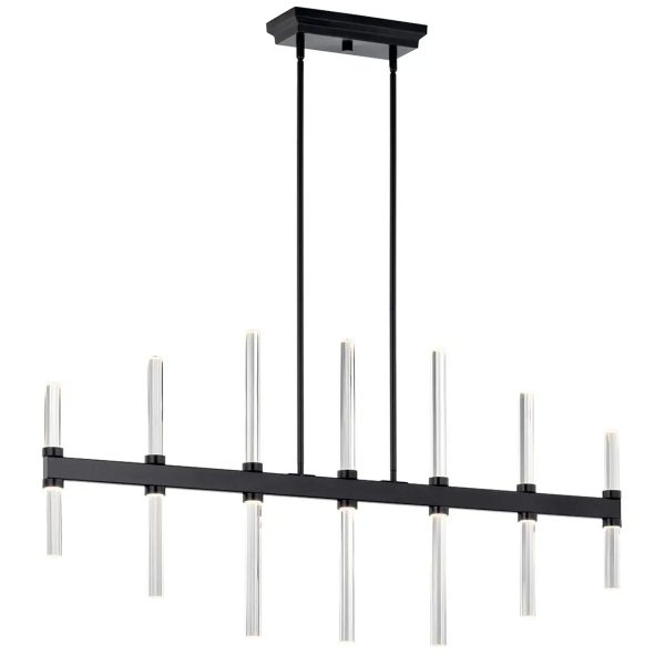 Sycara 48  14-Light Linear LED Chandelier, Black Finish Online