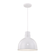 R Series 12  Cord Hung Deep Bowl Shade Pendant Light White Finish Supply