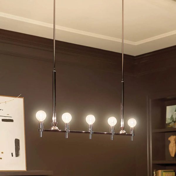 Torvee 41  5-Light Linear Chandelier, Polished Nickel Finish Fashion