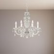 Sterling 6 Light Silver Chandelier with Crystals from Swarovski Online now