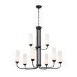 Truby 34  9-Light Multi-Tier Chandelier, Black Finish For Sale