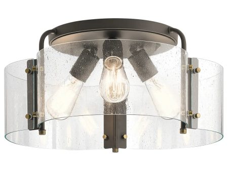 Thoreau 18  3-Light Semi-Flush Mount Light, Olde Bronze Finish Online Sale