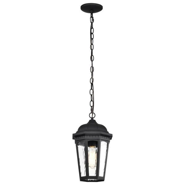 East River 15  Outdoor Hanging Light, Matte Black Finish For Discount