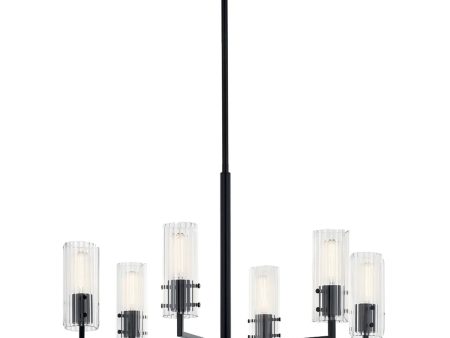 Velestino 30  6-Light Chandelier, Black Finish Fashion