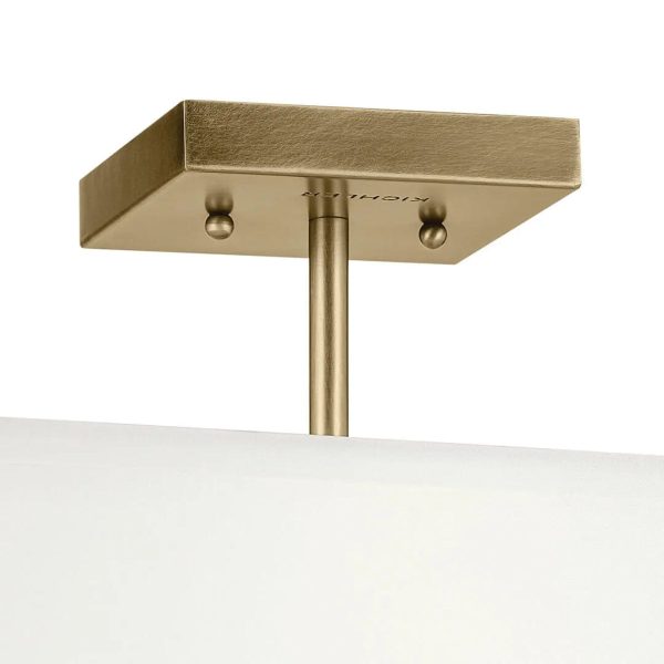 Shailene 14  3-Light Semi-Flush Mount, Natural Brass Finish Online Sale