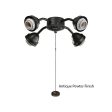 13 In. 4 LED Lights Bent Arm Fitter Ceiling Fan Light Kit, Antique Pewter Finish Fashion