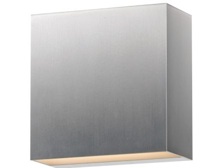 Cubed 6 in. 2 Lights LED Outdoor Wall Sconce Satin Aluminum Finish on Sale