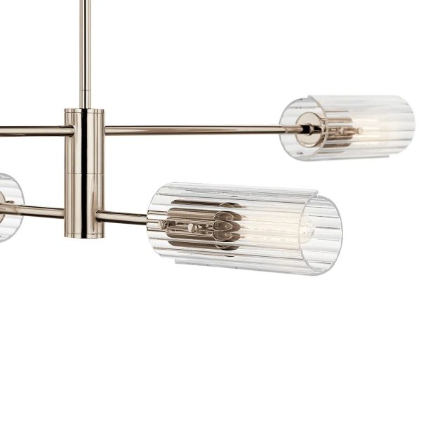 Velestino 47  4-Light Linear Chandelier, Polished Nickel Finish Hot on Sale