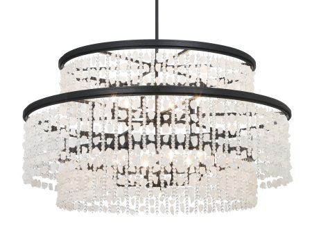 Shimmering Elegance 48  12 Lights Chandelier Light Black Finish For Discount