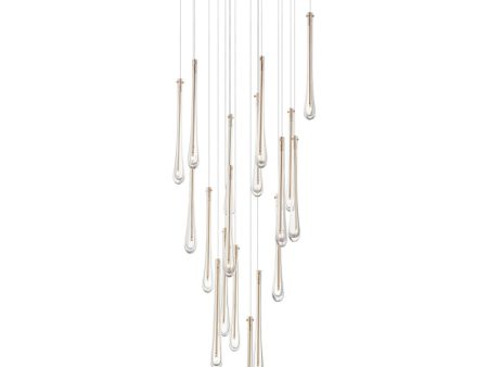 Stillo 25 in. 18 Lights LED Pendant Light Gold finish Fashion