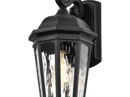 East River 16  Outdoor Wall Light, Matte Black Finish For Sale