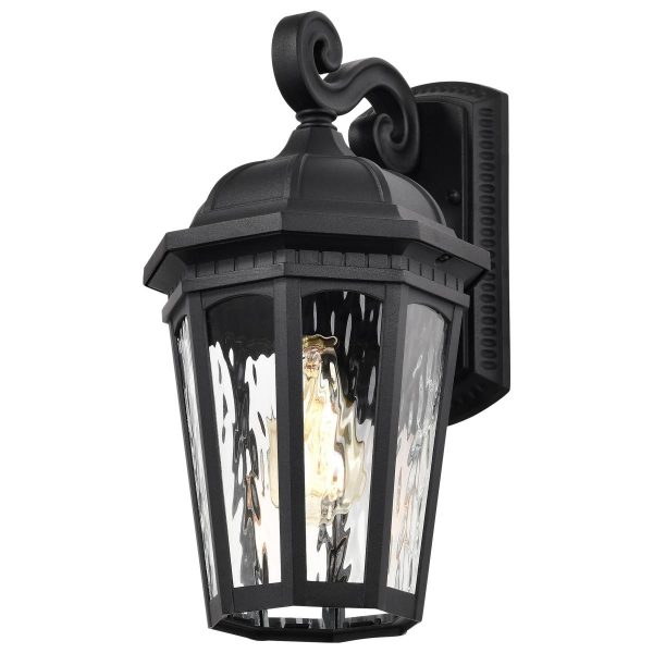 East River 16  Outdoor Wall Light, Matte Black Finish For Sale