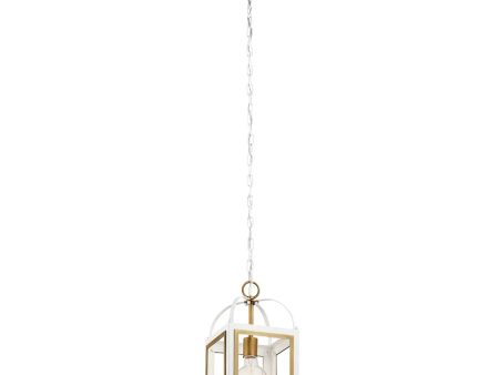 Vath 16  1-Light Pendant Light, White and Brass Finish Online Sale