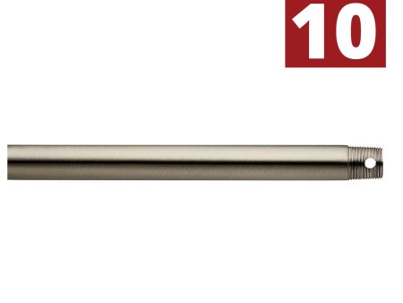 12 Inch Fan Downrod, Brushed Stainless Steel Finish, Case of 10 Hot on Sale