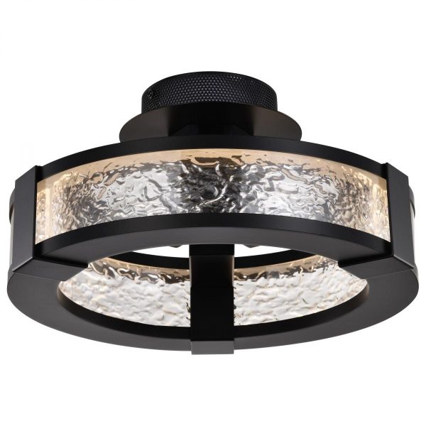 Darrow 14  LED Semi-Flush Mount Light, Matte Black Finish Sale