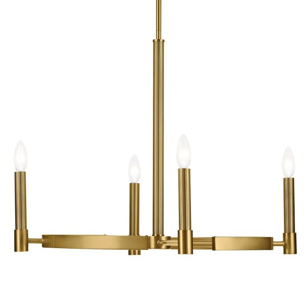 Tolani 26  4-Light Chandelier, Brushed Natural Brass Finish For Cheap