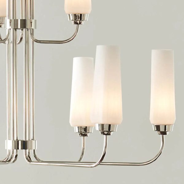 Truby 34  9-Light Multi-Tier Chandelier, Polished Nickel Finish Sale