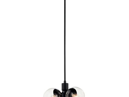 Silvarious 17  3-Light Convertible Pendant Light with Clear Glass, Black Finish For Cheap