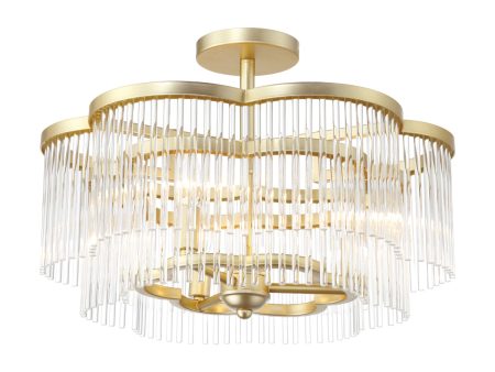 Azura 20  3 Lights Semi-Flush Mount Brass Finish Supply