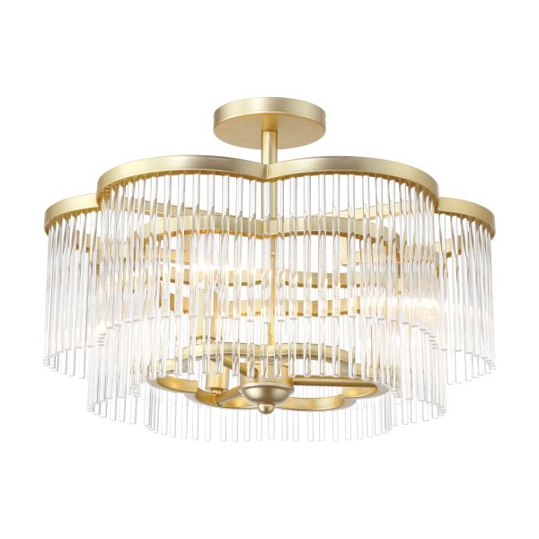 Azura 20  3 Lights Semi-Flush Mount Brass Finish Supply