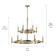 Tolani 40  12-Light Multi-Tier Chandelier, Brushed Natural Brass Finish Online Hot Sale