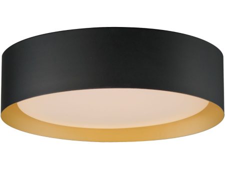 Echo 16 in. LED Flush Mount Light Black Finish with Gold interior Online Hot Sale