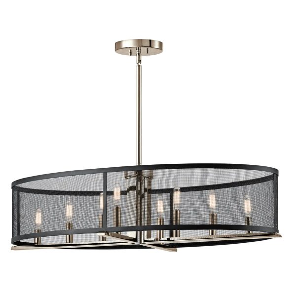 Titus 38  8-Light Chandelier, Polished Nickel Finish For Cheap