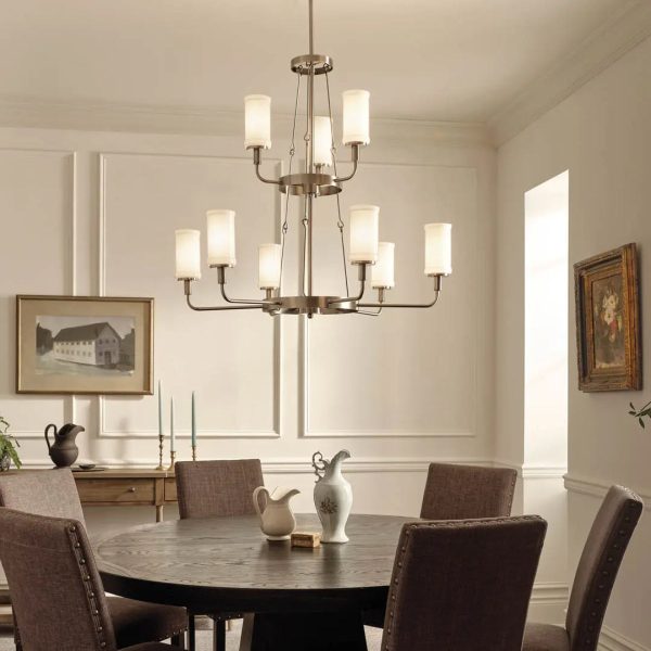 Vetivene 40  9-Light Chandelier, Classic Pewter Finish For Sale