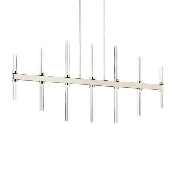 Sycara 48  14-Light Linear LED Chandelier, Polished Nickel Finish Online Sale